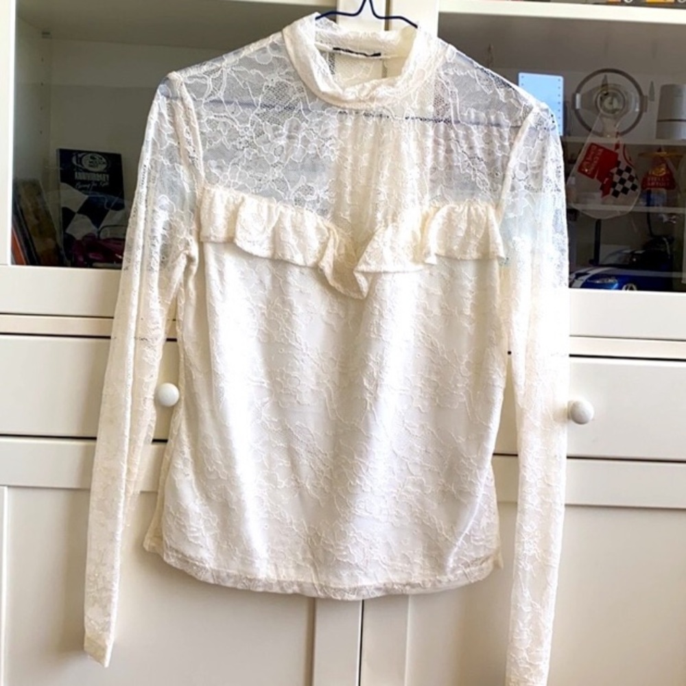 Cream lace top